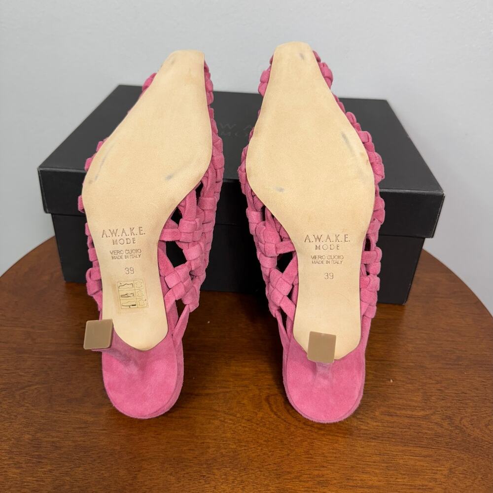 New A.W.A.K.E Mode Regina Weaved Mule in Pink Suede Women's Size EU 39 - Picture 12 of 12